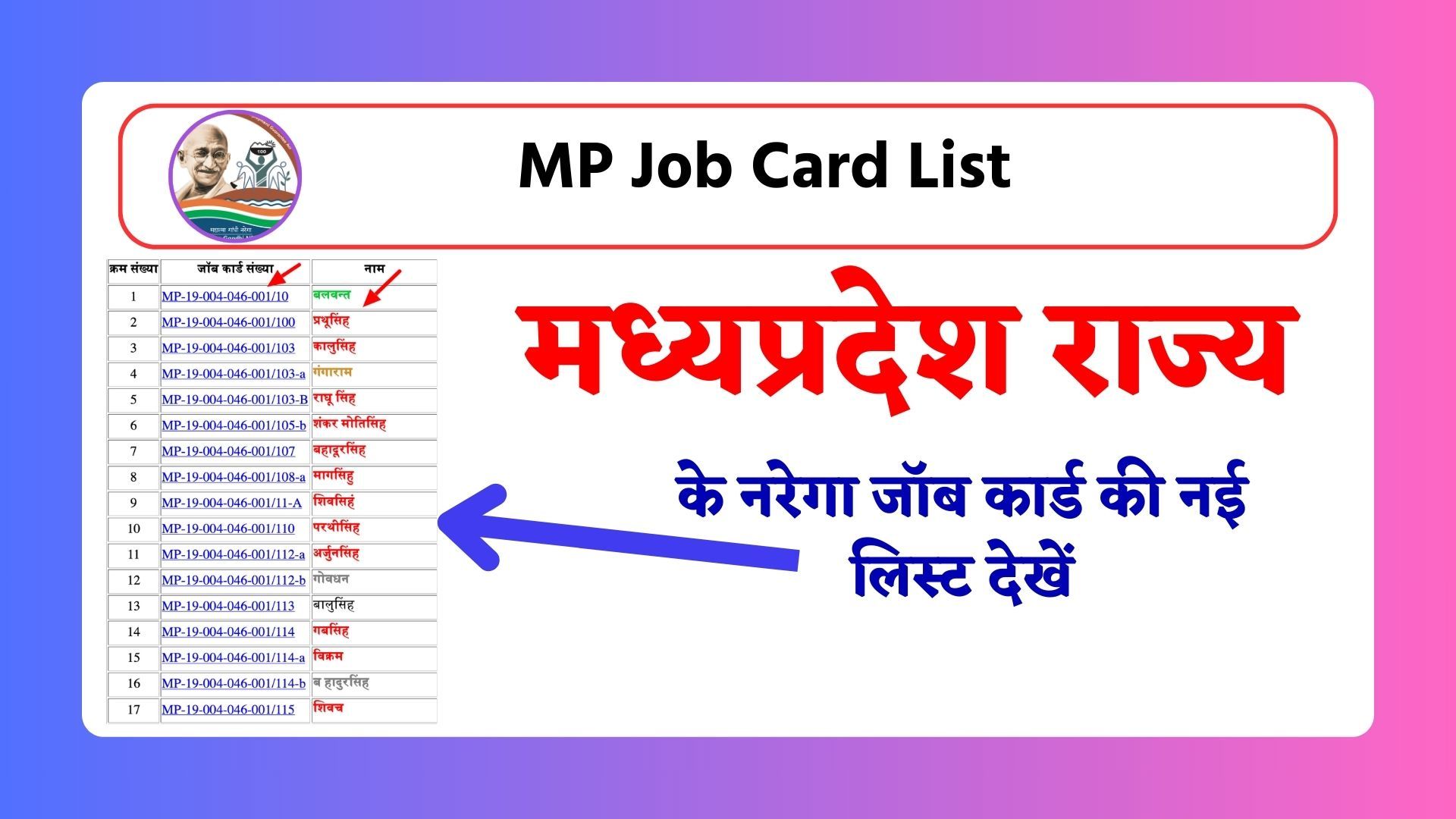 mp job card list