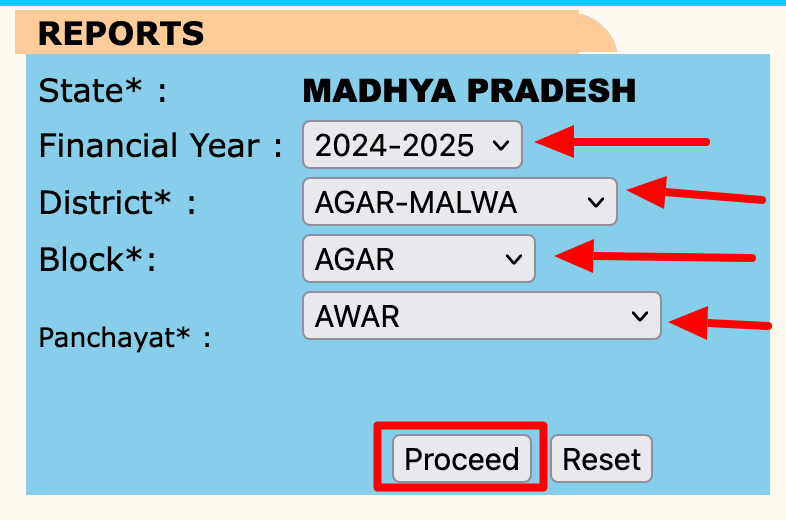 mp job card reports